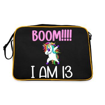 Dabbing birthday unicorn for kid 13 years old girl - Sac Retro - noir/or - Dos