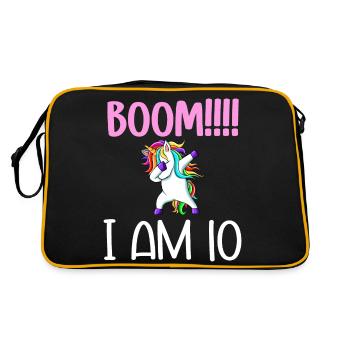 Dabbing birthday unicorn for kid 10 years old girl - Sac Retro - noir/or - Dos