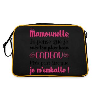 Mamounette ton plus beau cadeau original fête noël - Sac Retro - noir/or - Dos