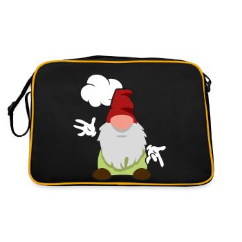 Grummelzwerg Chuck - Retro Tasche - Schwarz/Gold - Hinten
