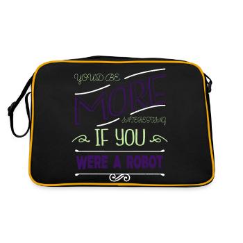 aerospace engineering computer - Retro Tasche - Schwarz/Gold - Hinten