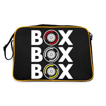 Box Box Box Grand Prix Tyre Compound White Design - Retro Bag - black/gold - Back