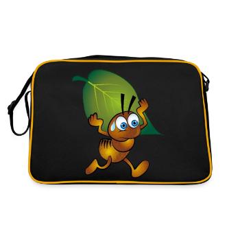 Ant with a leaf - Retro Bag - black/gold - Back