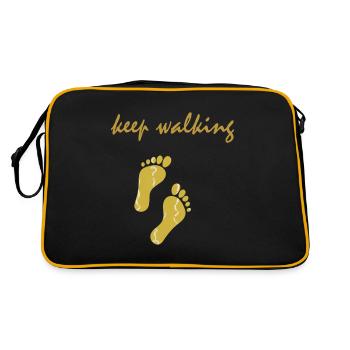 Keep walking - geh weiter in Gold - Retro Bag - black/gold - Back