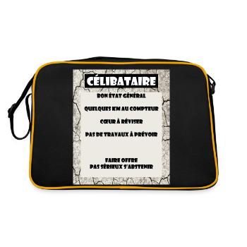 Célibataire Humour Annonce - Sac Retro - noir/or - Dos