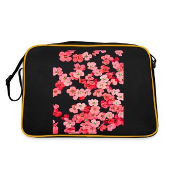 rote blüten - Retro Tasche - Schwarz/Gold - Hinten