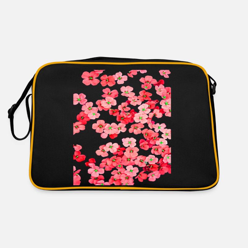 Red flowers - Retro Bag - black/gold