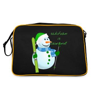 Leiwand Schifoan - Retro Tasche - Schwarz/Gold - Hinten