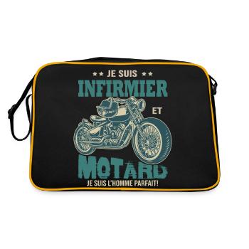 motard parfait infirmier parfait - Sac Retro - noir/or - Dos
