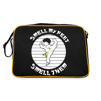 Karate smell my feet smell them martial art retro - Retro Tasche - Schwarz/Gold - Hinten