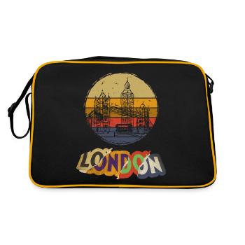 Londres Angleterre Royaume-Uni City Vintage Retro Skyline - Sac Retro - noir/or - Dos