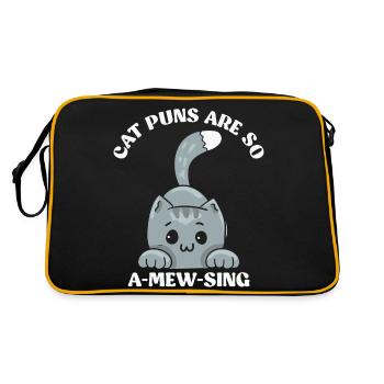 Cat puns are so amewsing Funny Animal Puns - Retro Bag - black/gold - Back