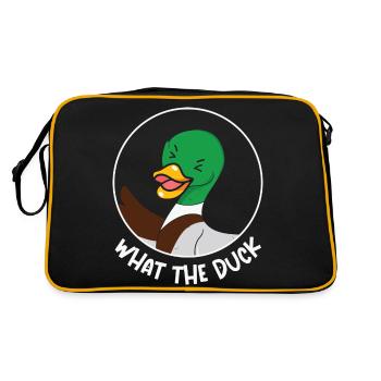 What the Duck Funny Animal Puns - Retro Bag - black/gold - Back