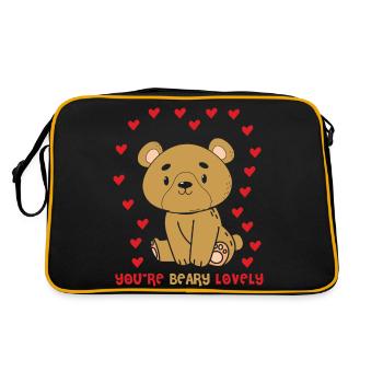 Tu es bearly lovely bear drôle animal jeux de mots - Sac Retro - noir/or - Dos