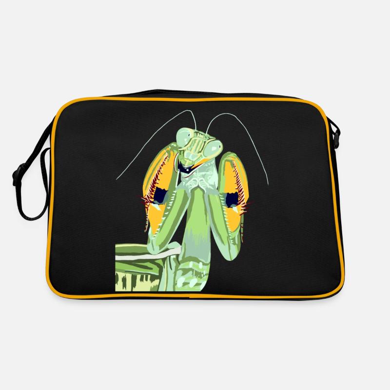 Mantis religiosa mante religieuse de face - Sac Retro - noir/or