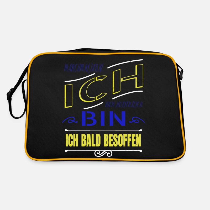 saufen statement bierbauch alkoholexzesse Retro Tasche