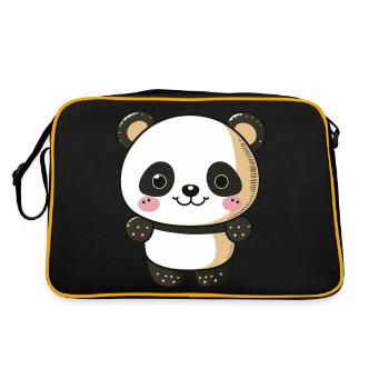 Kawaii Mignon Panda heureux - Sac Retro - noir/or - Dos