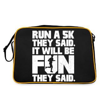 Run a 5k they said | It will be fun - Retro Tasche - Schwarz/Gold - Hinten