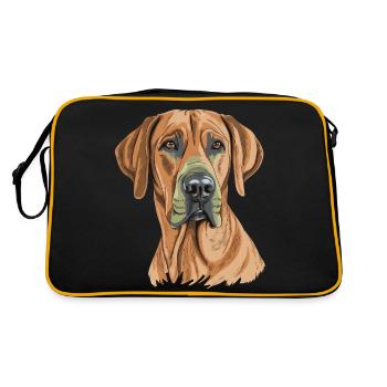 Rhodesian Ridgeback - Retro Tasche - Schwarz/Gold - Hinten
