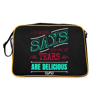 bday pc gift funny sayings joke dads favorite - Retro Bag - black/gold - Back