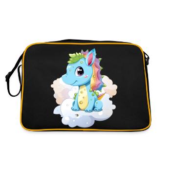 DIno Bébé Arc-en-ciel cadeau - Sac Retro - noir/or - Dos