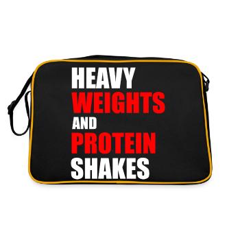 Heavy weights and protein shakes - Retro Bag - black/gold - Back