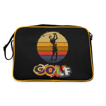 Golf, Golf, Golfer, Sport, Hobby, Vintage - Retro Bag - black/gold - Back
