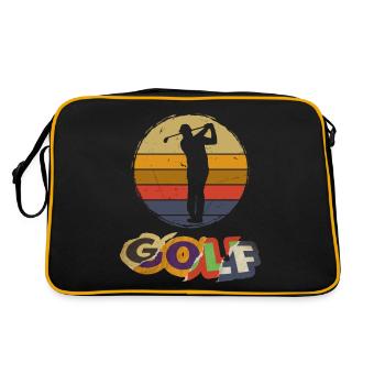 Golf, Golf, Golfer, Sport, Hobby, Vintage - Retro Bag - black/gold - Back
