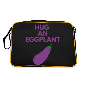HUG AN EGGPLANT - Retro Bag - black/gold - Back