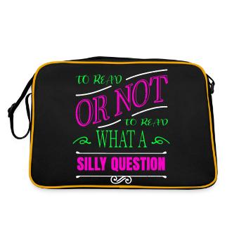 joke book reader art better happy green - Retro Tasche - Schwarz/Gold - Hinten