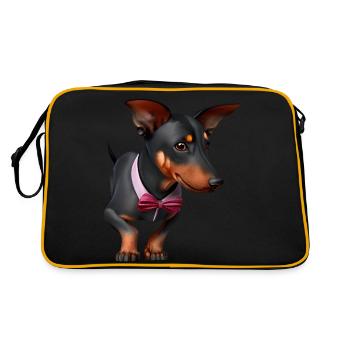 Doberman Chien Doberman Dresseur Doberman Chiot Doberman - Sac Retro - noir/or - Dos