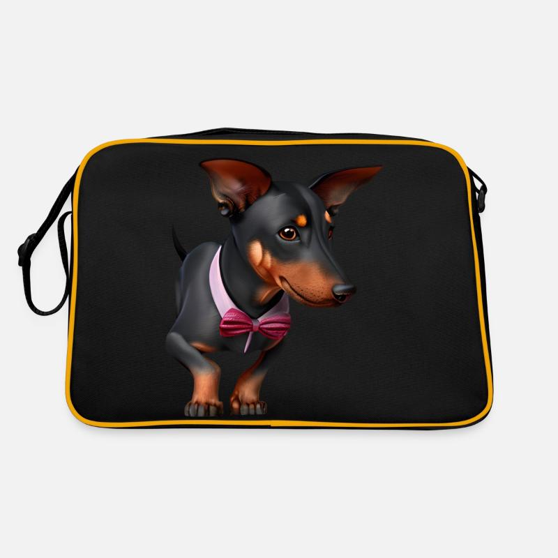 Dobermann Hund Dobermanntrainer Dobermannwelpe Retro Tasche