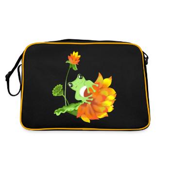 Grenouille et fleurs - Sac Retro - noir/or - Dos