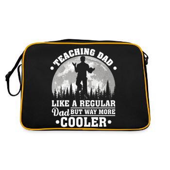 Papa wie ein normaler Vater unterrichten Lustiges Unterrichten von Fett - Retro Tasche - Schwarz/Gold - Hinten