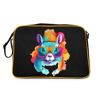 Tim the spectacled squirrel - Retro Bag - black/gold - Back
