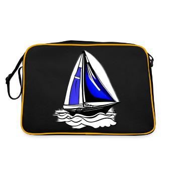 Sailing Ship Sailing Sailing Sailing Sailing Sailboat - Retro Bag - black/gold - Back