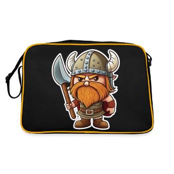 Mignonnerie nordique: Mignon Cartoon Viking - Sac Retro - noir/or - Dos