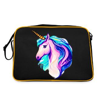 Licorne Mythique Animal Licorne Fille Licornes - Sac Retro - noir/or - Dos