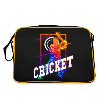 Cricket Cricketer Batsman Team Sport Colorful - Retro Bag - black/gold - Back
