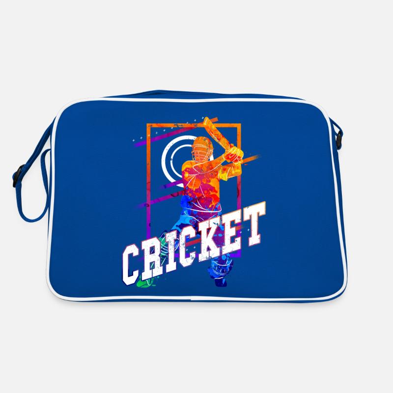 Cricket Cricketer Batsman Team Sport Coloré Sac Retro