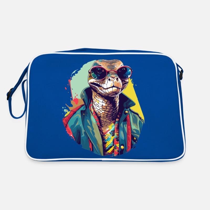 Schlange auf der Straße | Stadtschlange Retro Tasche