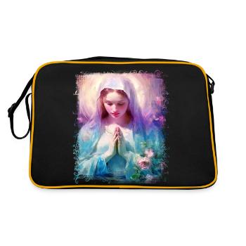 Heilige Maria Maria Madonna Mariana Jungfrau Maria Heilige - Retro Tasche - Schwarz/Gold - Hinten