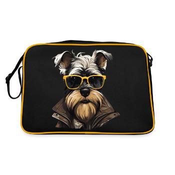 Streetwear Whiskers: style schnauzer miniature - Sac Retro - noir/or - Dos