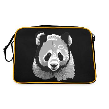 Bébé Panda Stylisé - Sac Retro - noir/or - Dos