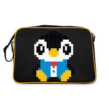 Un pingouin en costume pixélisé - Sac Retro - noir/or - Dos