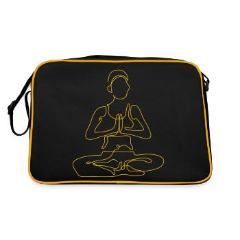 1 Yoga Padmasana or Lotus Flower | 2nd Golden Flame - Retro Bag - black/gold - Back