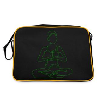 1 Yoga Padmasana ou Fleur de Lotus | 5ème Flamme Verte - Sac Retro - noir/or - Dos