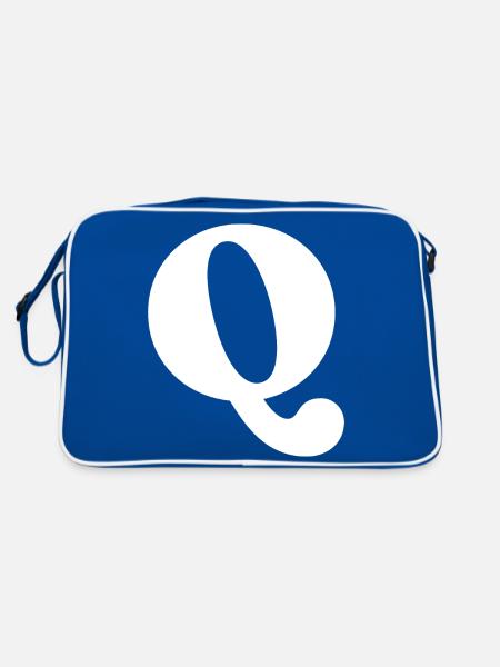 Letter q - Retro Bag - blue/white - Back