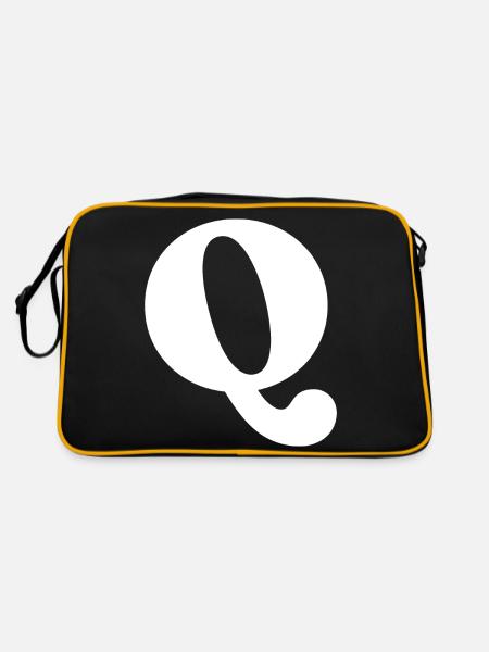 Buchstabe q - Retro Tasche - Schwarz/Gold - Hinten