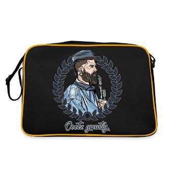 Rieser Grantler // Illustration - Retro Tasche - Schwarz/Gold - Hinten